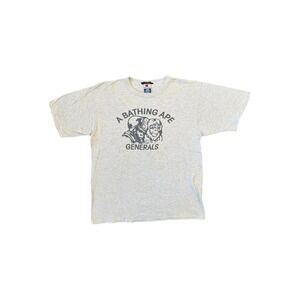 A Bathing Ape T-Shirt Mens Large Gray Good 90s Generals Champion Tee
